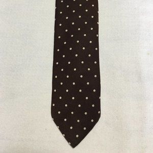 Orsini of Florence Men's Necktie - Brown with White Dots